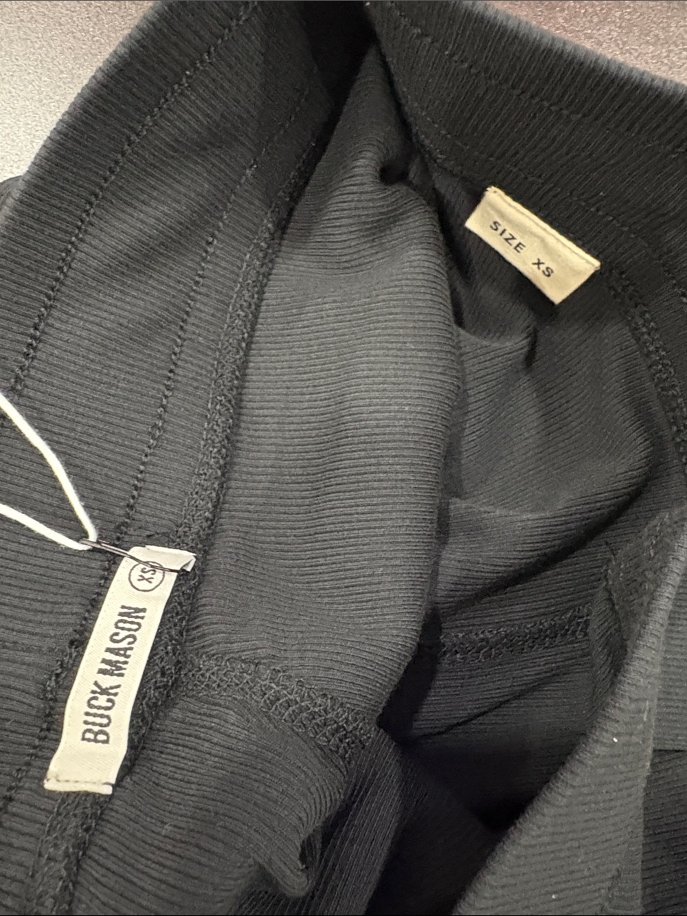 Buck Mason NWT Women’s Black Surplus Rib Weekender Pant XS Retail $98 Flaw - Picture 12 of 12